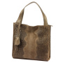 Kožená geantă de mână Luka 26-010 CROCO - taupe