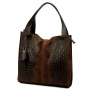 Kožená geantă de mână Luka 26-010 CROCO - taupe